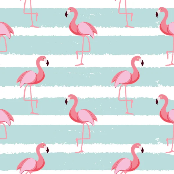 Şirin Dikişsiz Flamingo desen vektör çizim