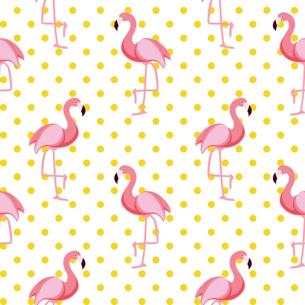 Şirin Dikişsiz Flamingo desen vektör çizim