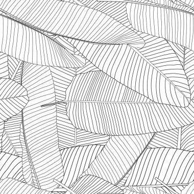 Güzelim Palmiye Ağacı Yaprak Silueti Kusursuz Desensiz Arkaplan Vektör Çizimi