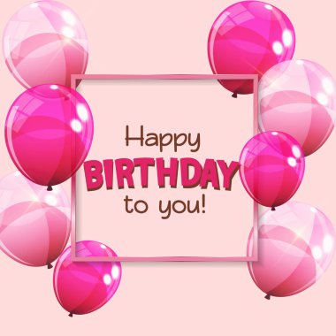 Renkli Parıltılı Mutlu Yıllar Balonlar Sancak Arkaplan Vektör İllüstrasyonu