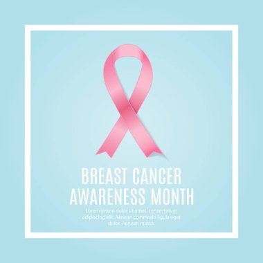 Göğüs kanseri farkındalığı ayı pembe kurdele vektör illüstrasyonu