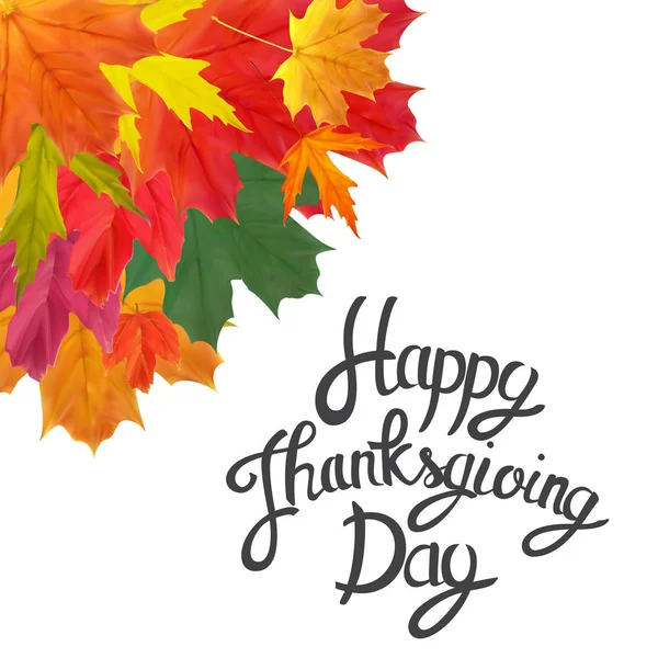 Mutlu Şükran günü arka plan parlak sonbahar doğal bırakır. Vektör çizim