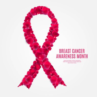 Göğüs kanseri farkındalığı ayı pembe kurdele vektör illüstrasyonu