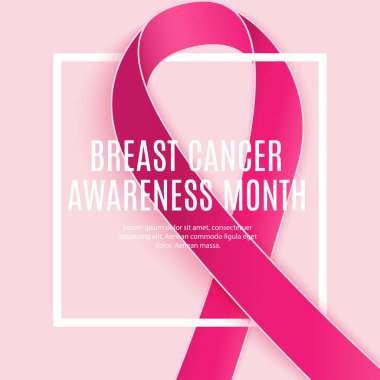 Göğüs kanseri farkındalığı ayı pembe kurdele vektör illüstrasyonu