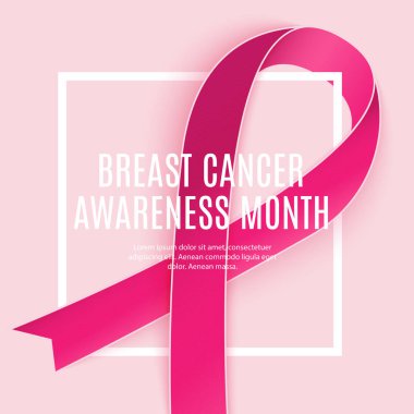 Göğüs kanseri farkındalığı ayı pembe kurdele vektör illüstrasyonu