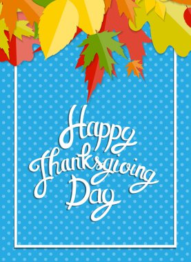 Mutlu Şükran günü arka plan parlak sonbahar doğal bırakır. Vektör çizim