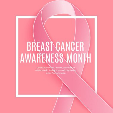 Göğüs kanseri farkındalığı ayı pembe kurdele vektör illüstrasyonu