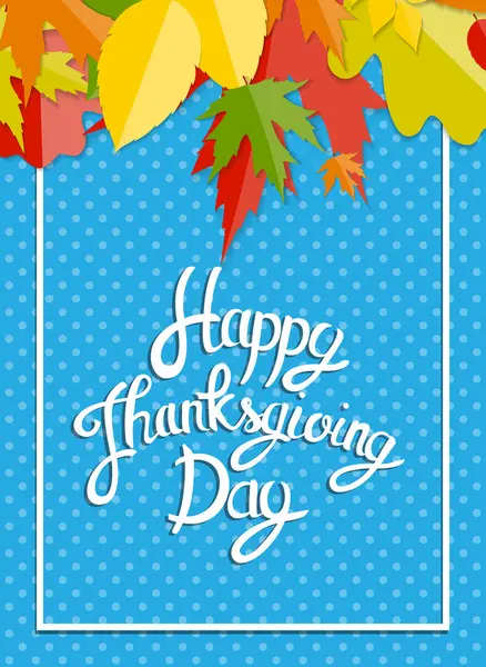 Mutlu Şükran günü arka plan parlak sonbahar doğal bırakır. Vektör çizim