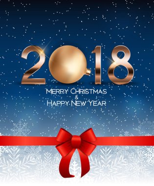 Soyut güzellik Noel ve 2018 yeni yıl arka plan. Vektör çizim