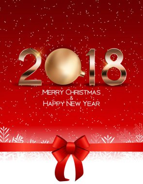 Soyut güzellik Noel ve 2018 yeni yıl arka plan. Vektör çizim