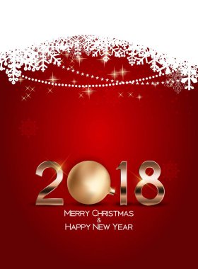 Soyut güzellik Noel ve 2018 yeni yıl arka plan. Vektör çizim