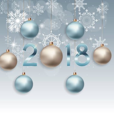 Soyut güzellik Noel ve 2018 yeni yıl arka plan. Vektör çizim