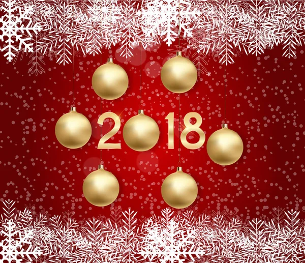 2018 yeni yıl Noel topu arka plan. Vektör çizim