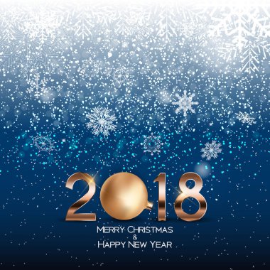 2018 yeni yıl Noel topu arka plan. Vektör çizim