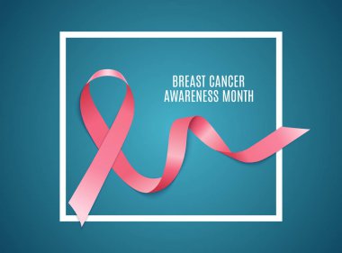 Göğüs kanseri farkındalığı ayı pembe kurdele vektör illüstrasyonu