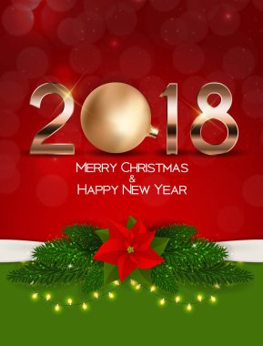 Soyut güzellik Noel ve 2018 yeni yıl arka plan. Vektör çizim