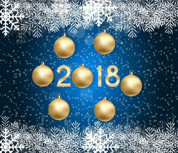 2018 yeni yıl Noel topu arka plan. Vektör çizim