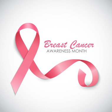Göğüs kanseri farkındalığı ayı pembe kurdele vektör illüstrasyonu