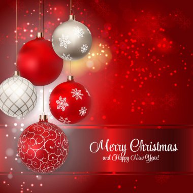 Merry Christmas ve yeni yıl arka plan. Vektör çizim