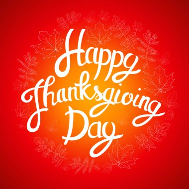 Mutlu Şükran günü arka plan parlak sonbahar doğal bırakır. Vektör çizim