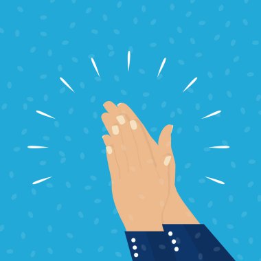 Düz. Alkış. Alkışlar eller. Vektör çizim. Eps10