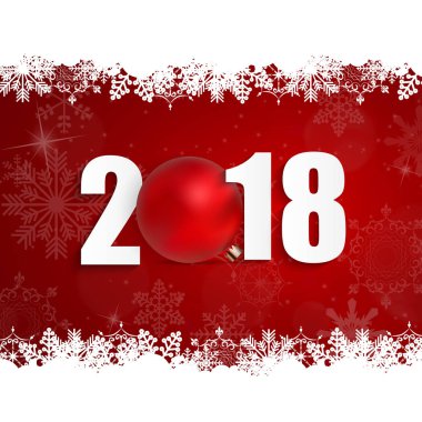 2018 yeni yıl Noel topu arka plan. Vektör çizim