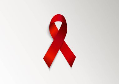 1 Aralık Dünya AIDS günü arka plan. Kırmızı kurdele işareti. Vektör çizim