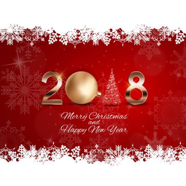 2018 yeni yıl Noel topu arka plan. Vektör çizim