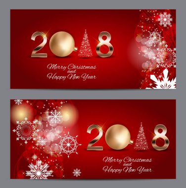 2018 yeni yıl Noel topu arka plan. Vektör çizim