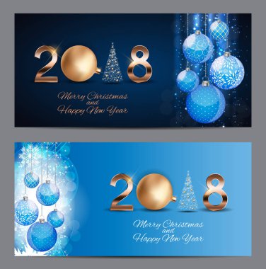 2018 yeni yıl Noel topu arka plan. Vektör çizim