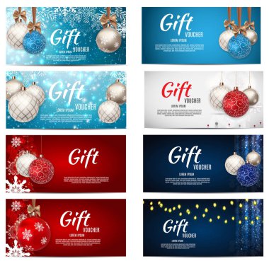 Noel ve yeni yıl satış arka plan, indirim kupon şablonu. Vektör çizim