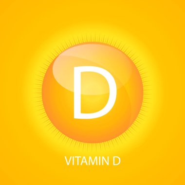 D vitamini simgesi güneş vektör çizim ile