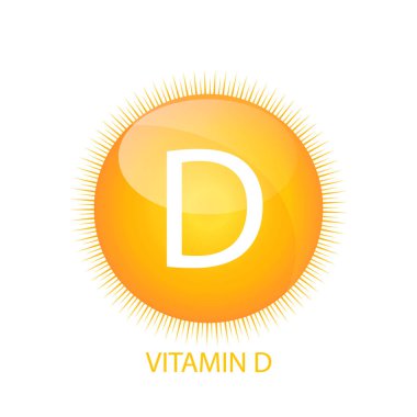 D vitamini simgesi güneş vektör çizim ile