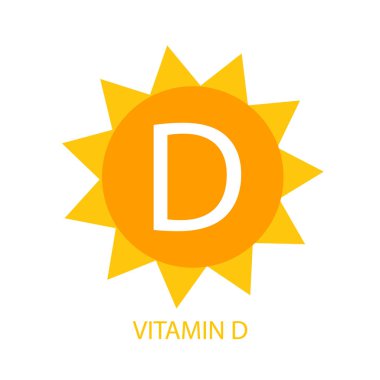 D vitamini simgesi güneş vektör çizim ile