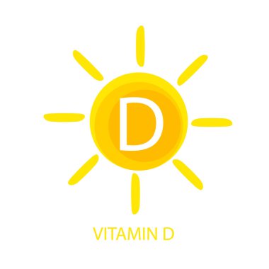 D vitamini simgesi güneş vektör çizim ile