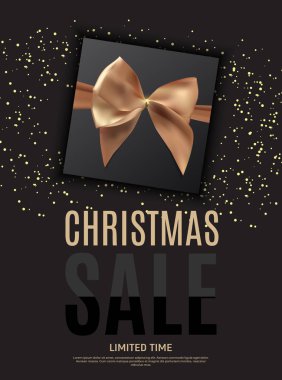 Noel ve yeni yıl satış arka plan, indirim kupon şablonu. Vektör çizim