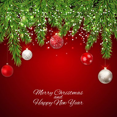 Merry Christmas ve yeni yıl arka plan. Vektör çizim