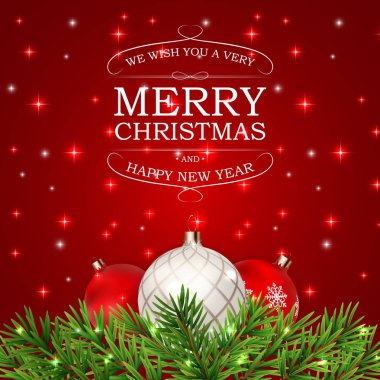 Merry Christmas ve yeni yıl arka plan. Vektör çizim