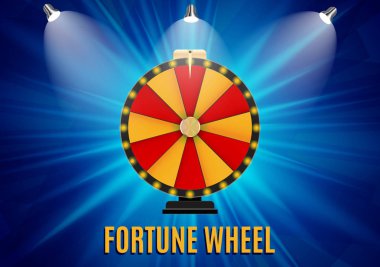 Çarkıfelek, metin için yer ile şanslı simgesi. Vektör çizim