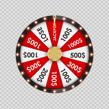 Çarkıfelek, şeffaf bir arka plan üzerinde şanslı simgesi. Vektör çizim