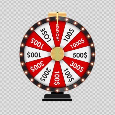 Çarkıfelek, şeffaf bir arka plan üzerinde şanslı simgesi. Vektör çizim