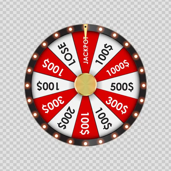 Çarkıfelek, şeffaf bir arka plan üzerinde şanslı simgesi. Vektör çizim