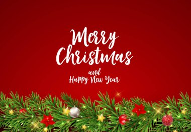 Merry Christmas ve yeni yıl arka plan. Vektör çizim