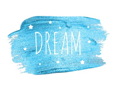 Mavi fırça boya yıldız ile Word inanıyorum. Vektör çizim