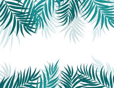 Güzel Palmiye Ağacı Yaprak Silueti Arkaplan Vektörü İllüstrasyonu