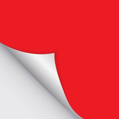 Bükülmüş köşe ücretsiz kırmızı renk dolgu deseni. Vektör çizim.