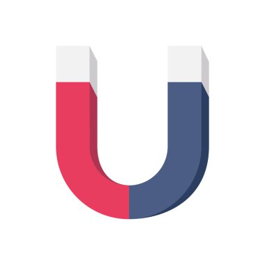 Mıknatıs simgesini işareti simgesi Modern düz tarzı. Vektör çizim