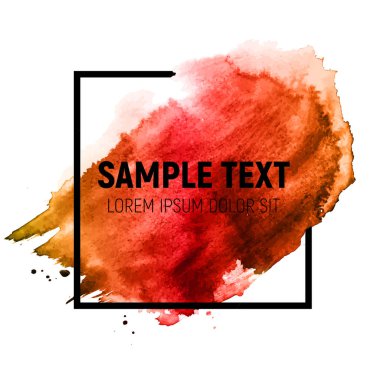 Elle çizilmiş suluboya fırça boya arka plan, dokulu sanat yer ile illüstrasyon için örnek metin. Vektör çizim