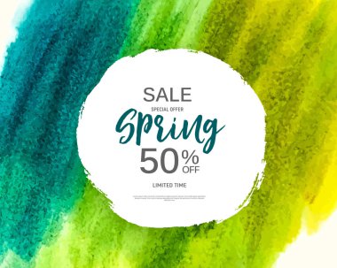 Soyut tasarım bahar satış Banner şablon. Vektör çizim