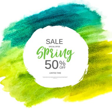 Soyut tasarım bahar satış Banner şablon. Vektör çizim